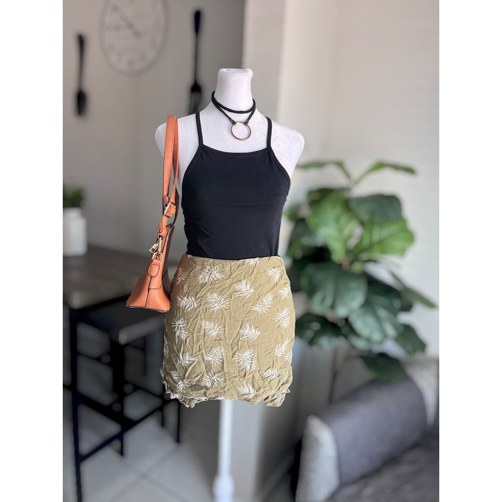 Windsor Palm Print Mini Skirt Size S